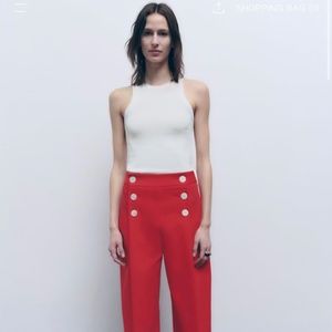 BUTTONED WIDE LEG PANTS